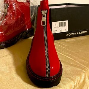 Ninety Union (NU) Red combat style booties
